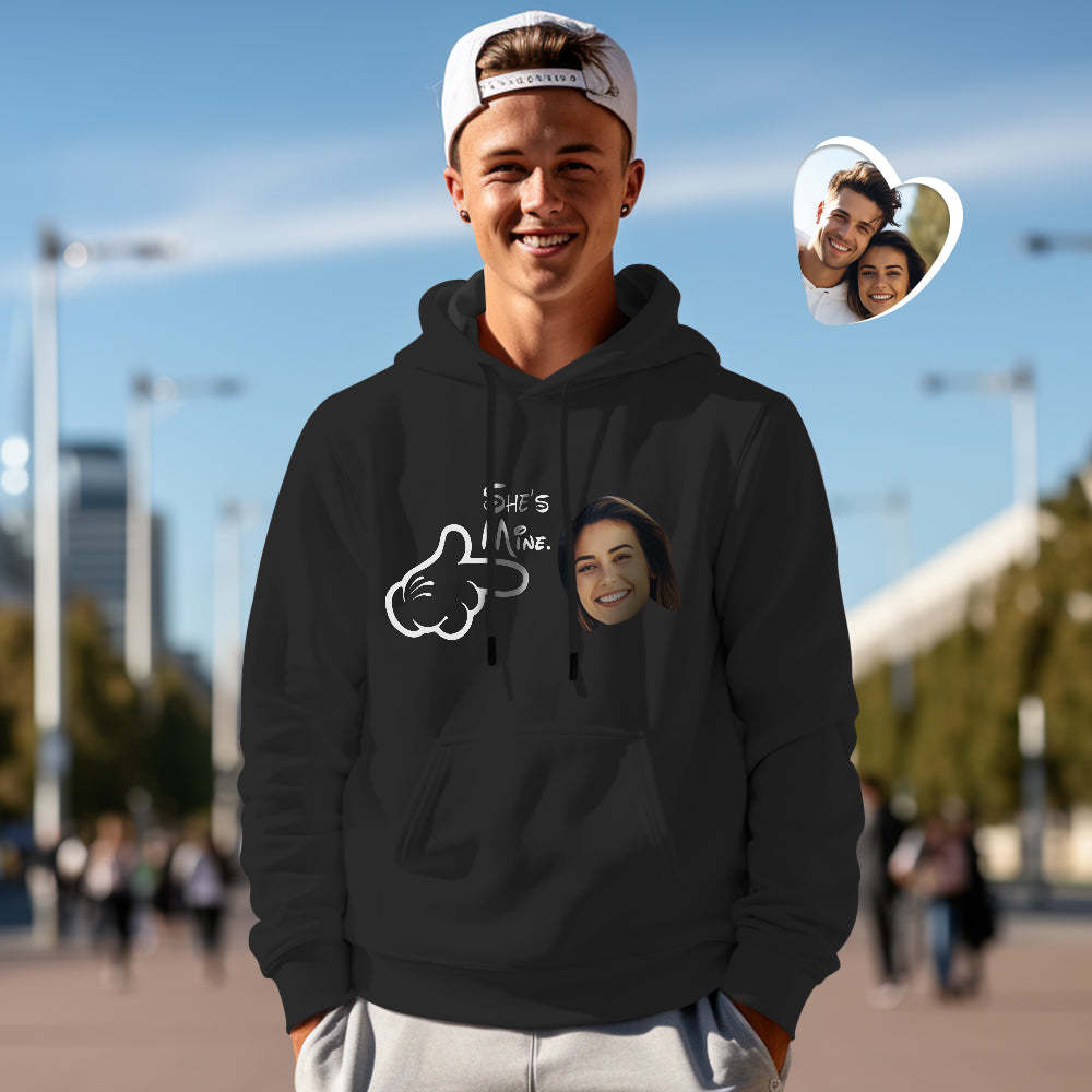 Custom Face Funny Couple Matching Hoodies You are Mine Personalized Hoodie Valentine's Day Gift - MyFaceSocksAu