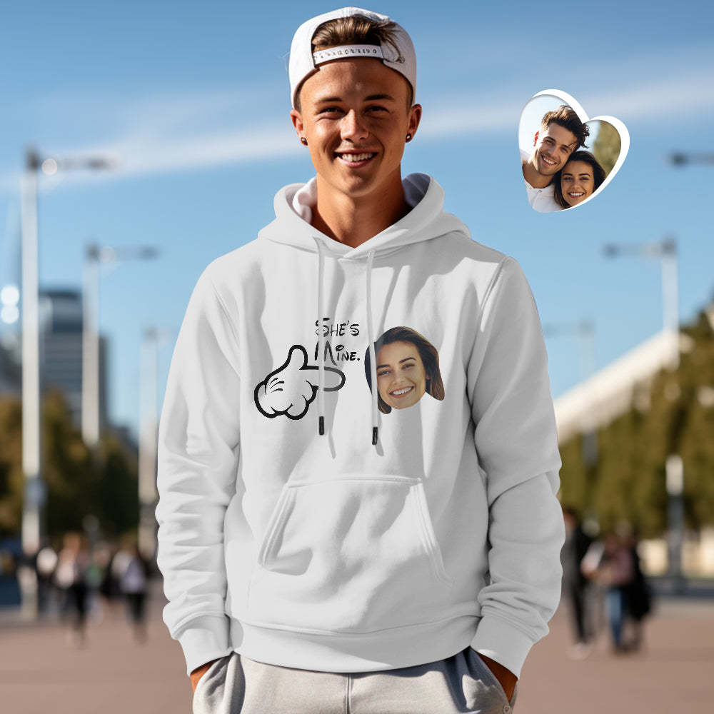Custom Face Funny Couple Matching Hoodies You are Mine Personalized Hoodie Valentine's Day Gift - MyFaceSocksAu