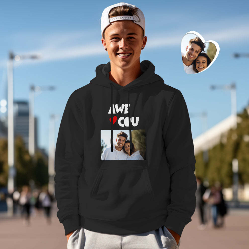 Custom Photo Couple Matching Hoodies Awesome Couple Personalized Hoodie Valentine's Day Gift - MyFaceSocksAu