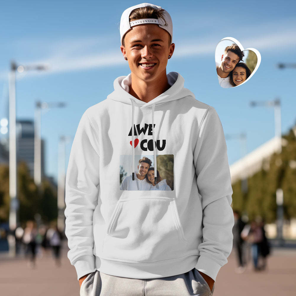 Custom Photo Couple Matching Hoodies Awesome Couple Personalized Hoodie Valentine's Day Gift - MyFaceSocksAu