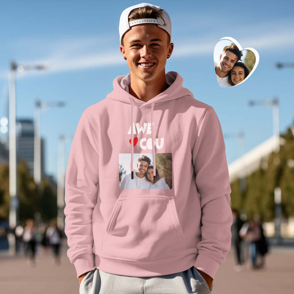Custom Photo Couple Matching Hoodies Awesome Couple Personalized Hoodie Valentine's Day Gift - MyFaceSocksAu