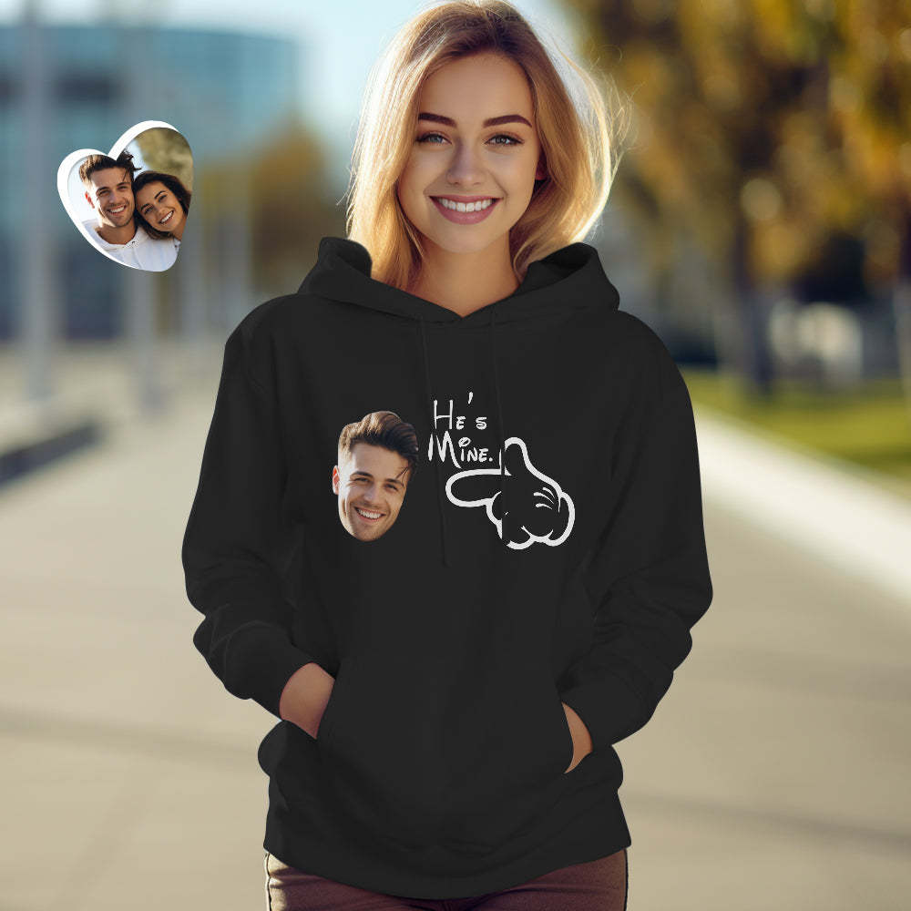 Custom Face Funny Couple Matching Hoodies You are Mine Personalized Hoodie Valentine's Day Gift - MyFaceSocksAu