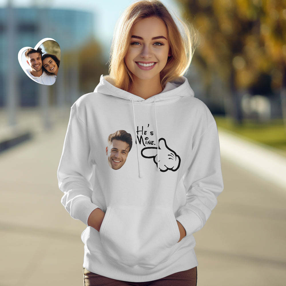 Custom Face Funny Couple Matching Hoodies You are Mine Personalized Hoodie Valentine's Day Gift - MyFaceSocksAu
