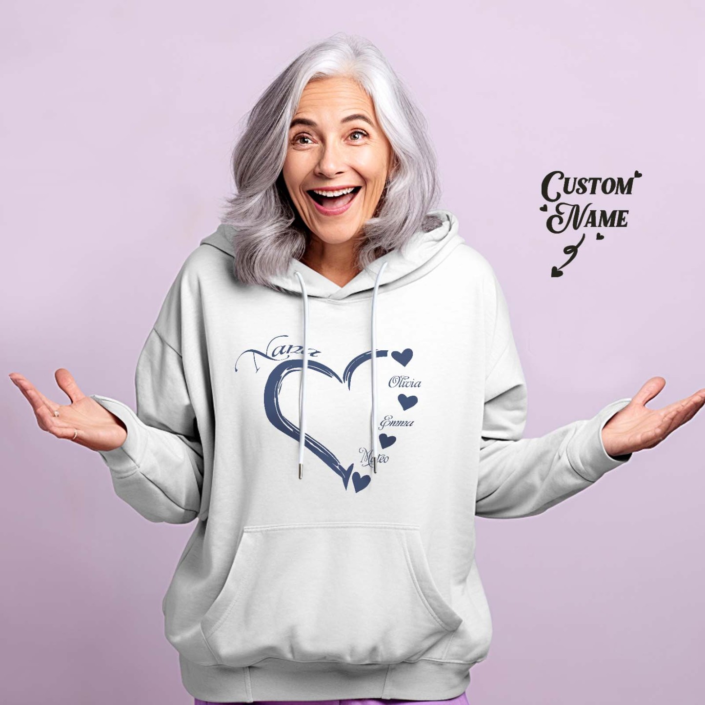 Custom Mama Grandma Hoodie Personalized Kids Name Hoodie Mother's Day Gifts - MyFaceSocksAu