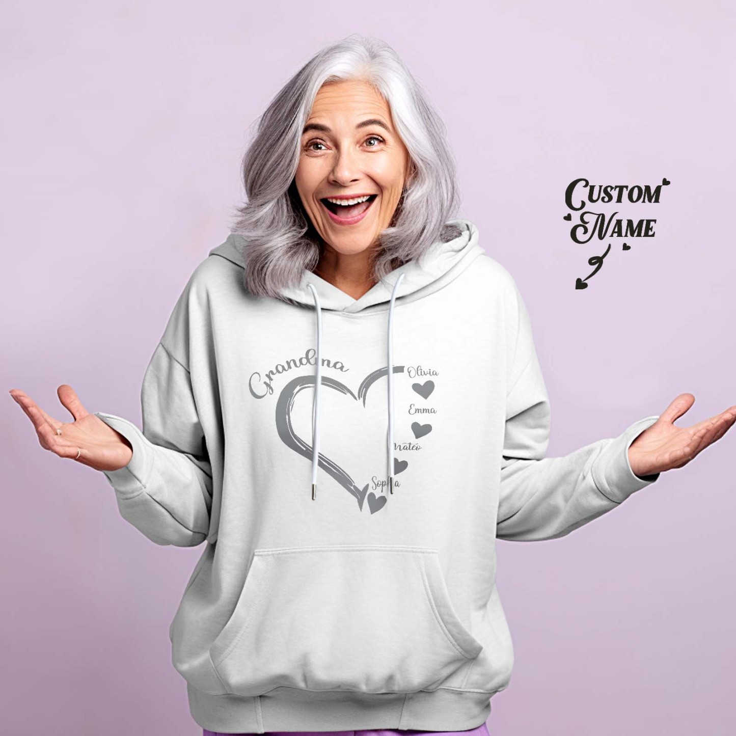 Custom Mama Grandma Hoodie Personalized Kids Name Hoodie Mother's Day Gifts - MyFaceSocksAu