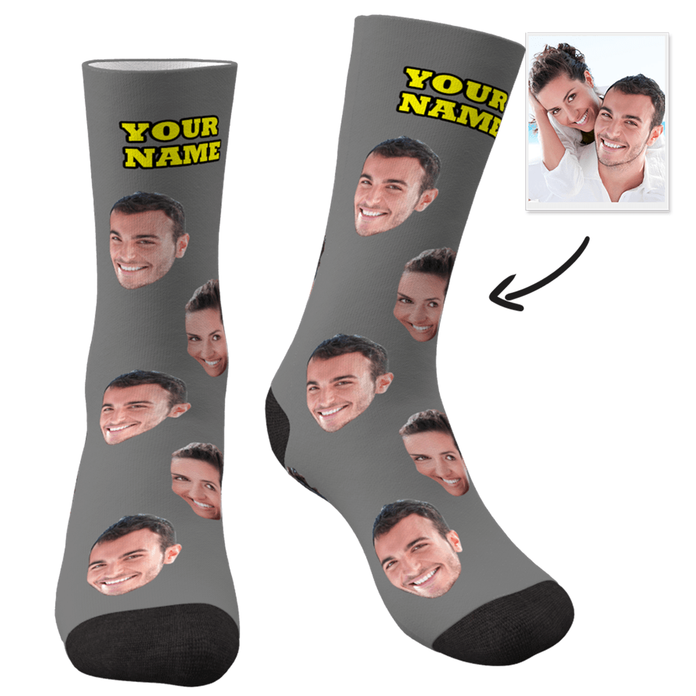 Custom Face Socks With Your Text - MyFaceSocksAU