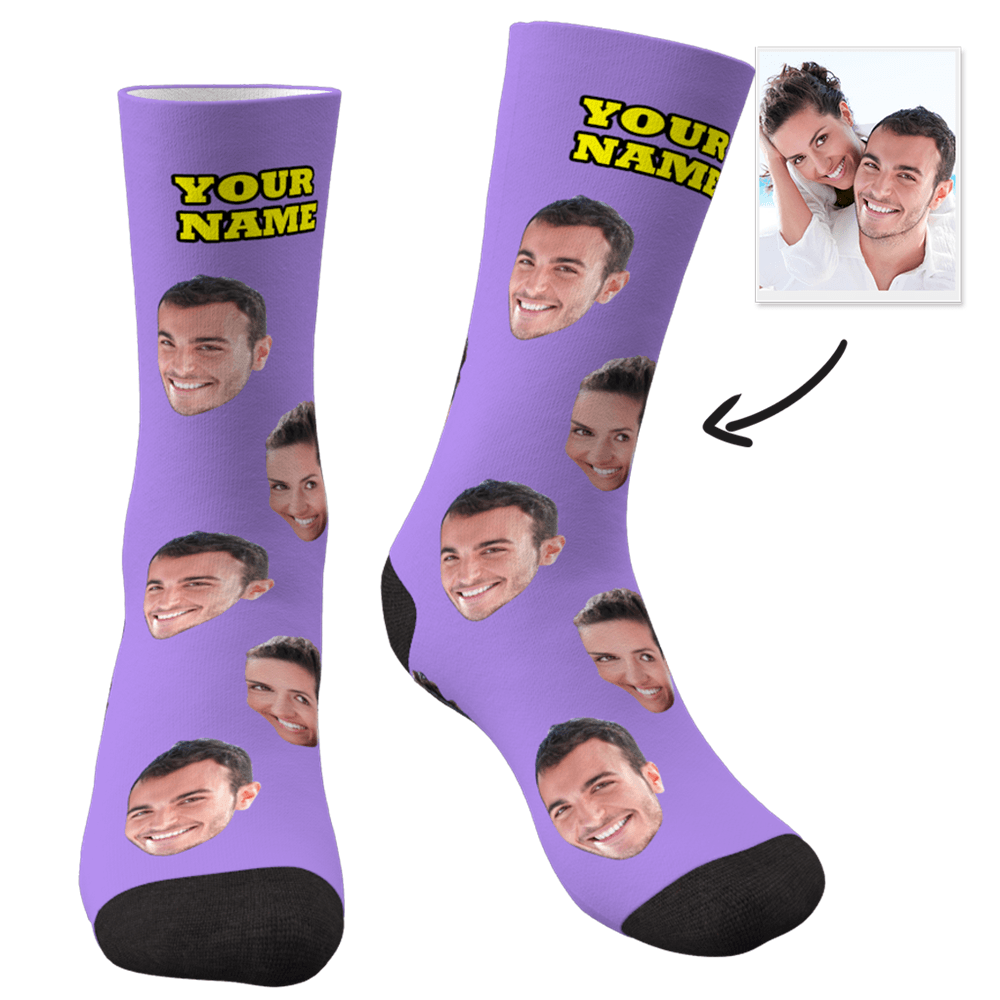 Custom Face Socks With Your Text - MyFaceSocksAU