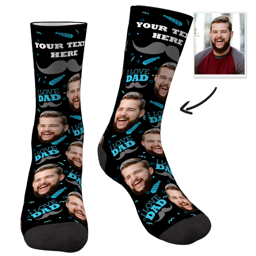 Custom I Love Dad Socks With Your Text - MyfaceSocks