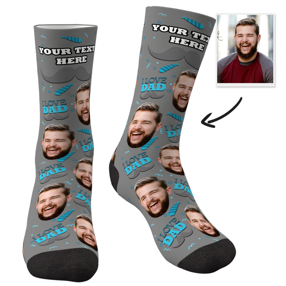 Custom I Love Dad Socks With Your Text - MyfaceSocks