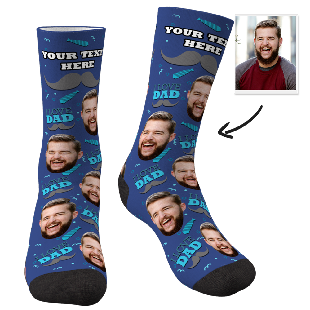 Custom I Love Dad Socks With Your Text - MyfaceSocks