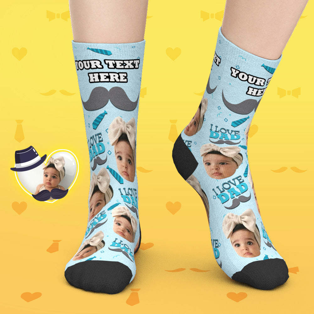 Custom I Love Dad Socks With Your Text - MyfaceSocks