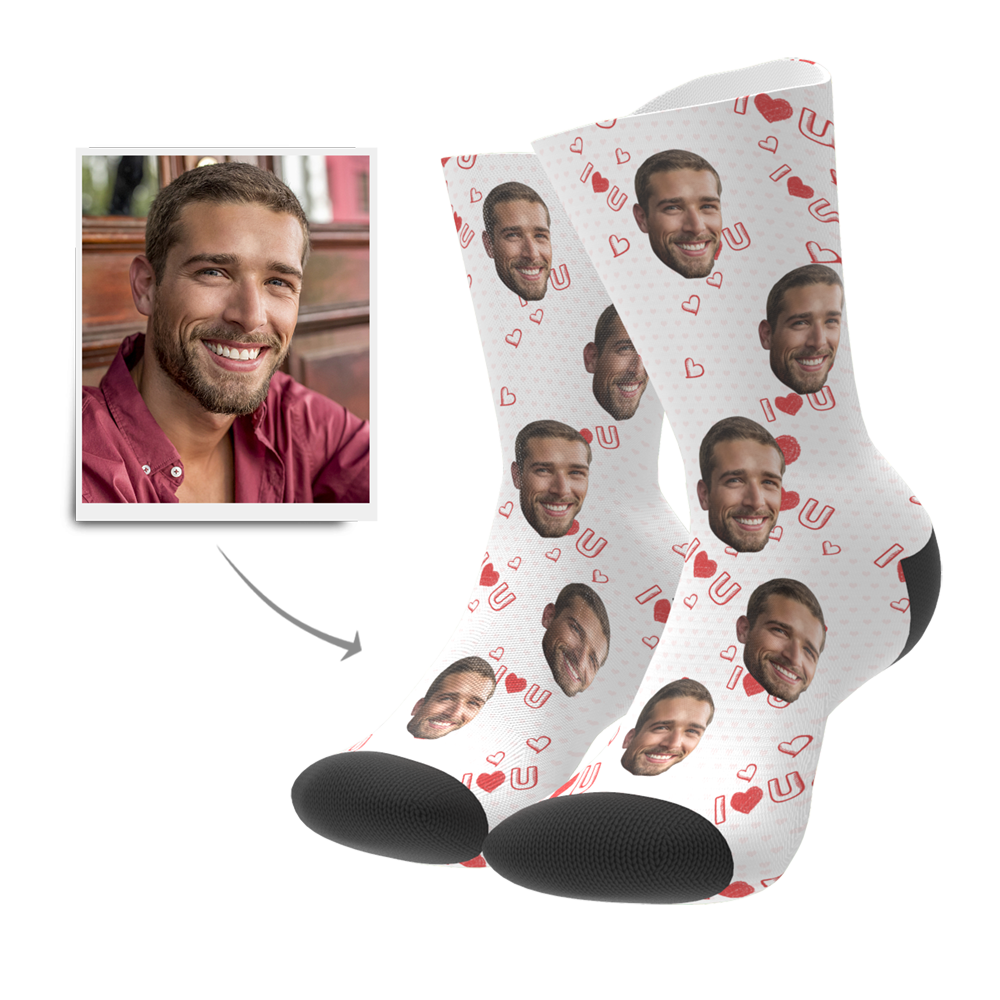 Printed In AU Custom Face Sock Add Pictures My Face Socks  Love