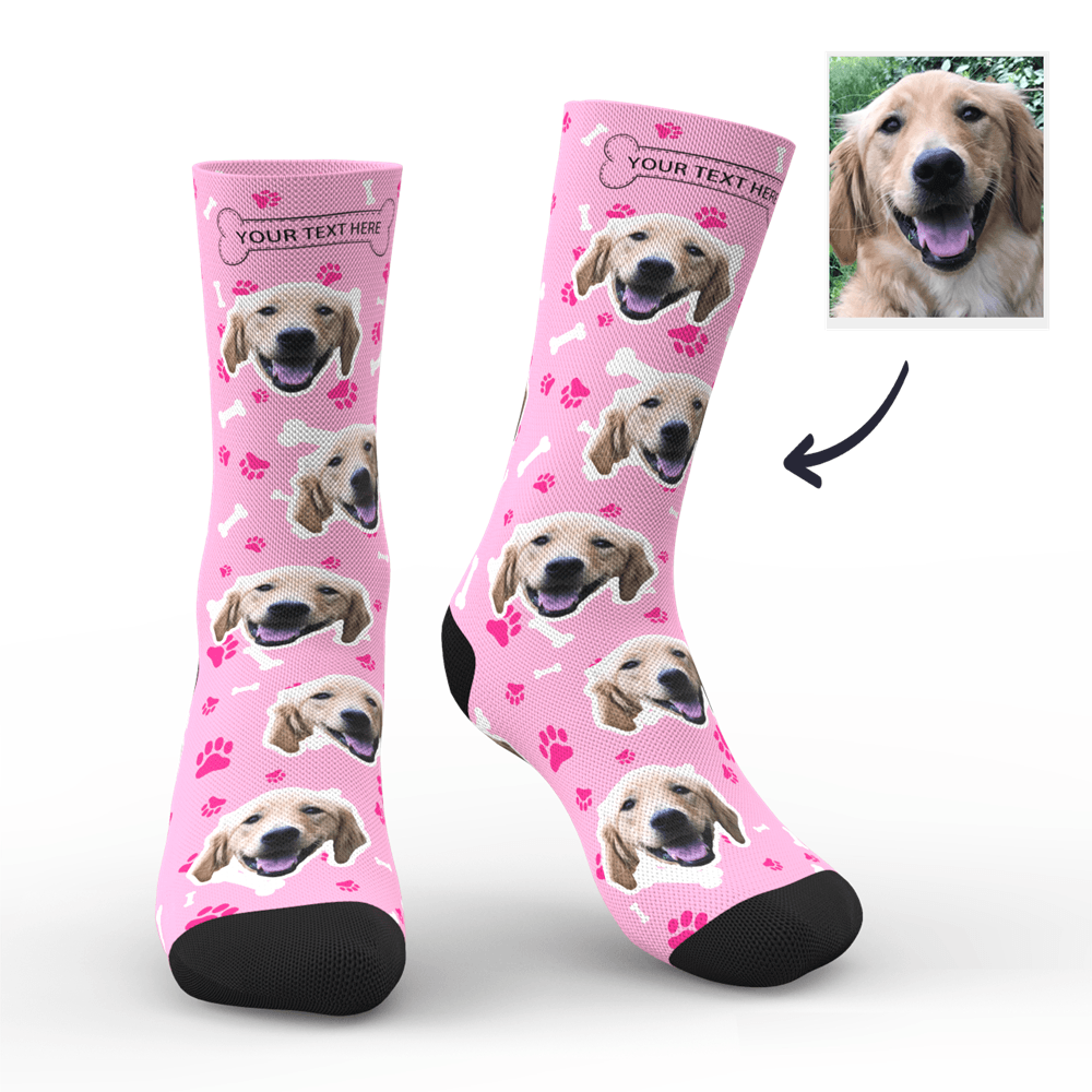 Printed In AU Gifts idea for Pet Lover, Custom Face Dog Socks With Your Text-MyFaceSocksAu