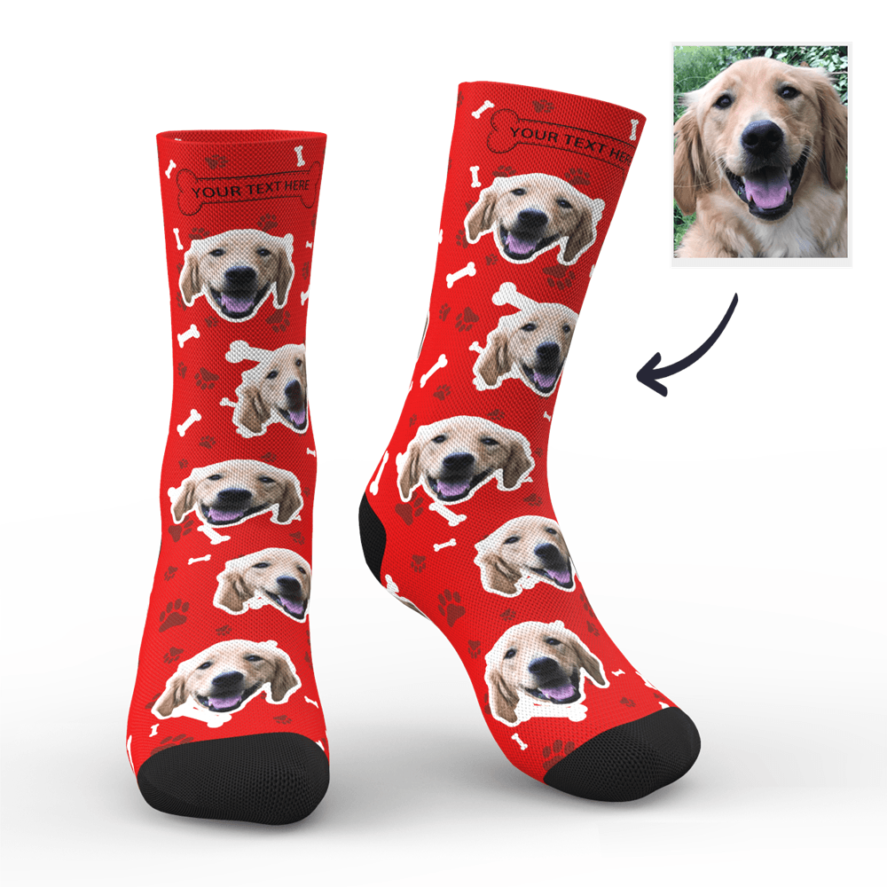 Printed In AU Gifts idea for Pet Lover, Custom Face Dog Socks With Your Text-MyFaceSocksAu