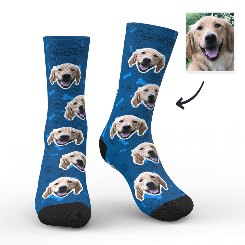 Printed In AU Gifts idea for Pet Lover, Custom Face Dog Socks With Your Text-MyFaceSocksAu