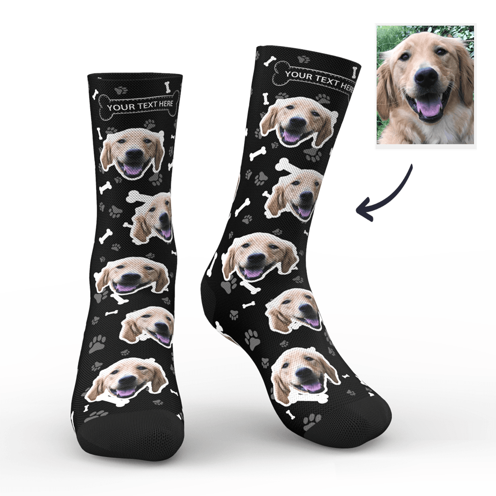Printed In AU Gifts idea for Pet Lover, Custom Face Dog Socks With Your Text-MyFaceSocksAu