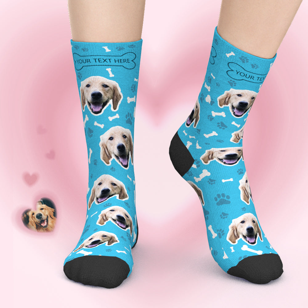 Printed In AU Gifts idea for Pet Lover, Custom Face Dog Socks With Your Text