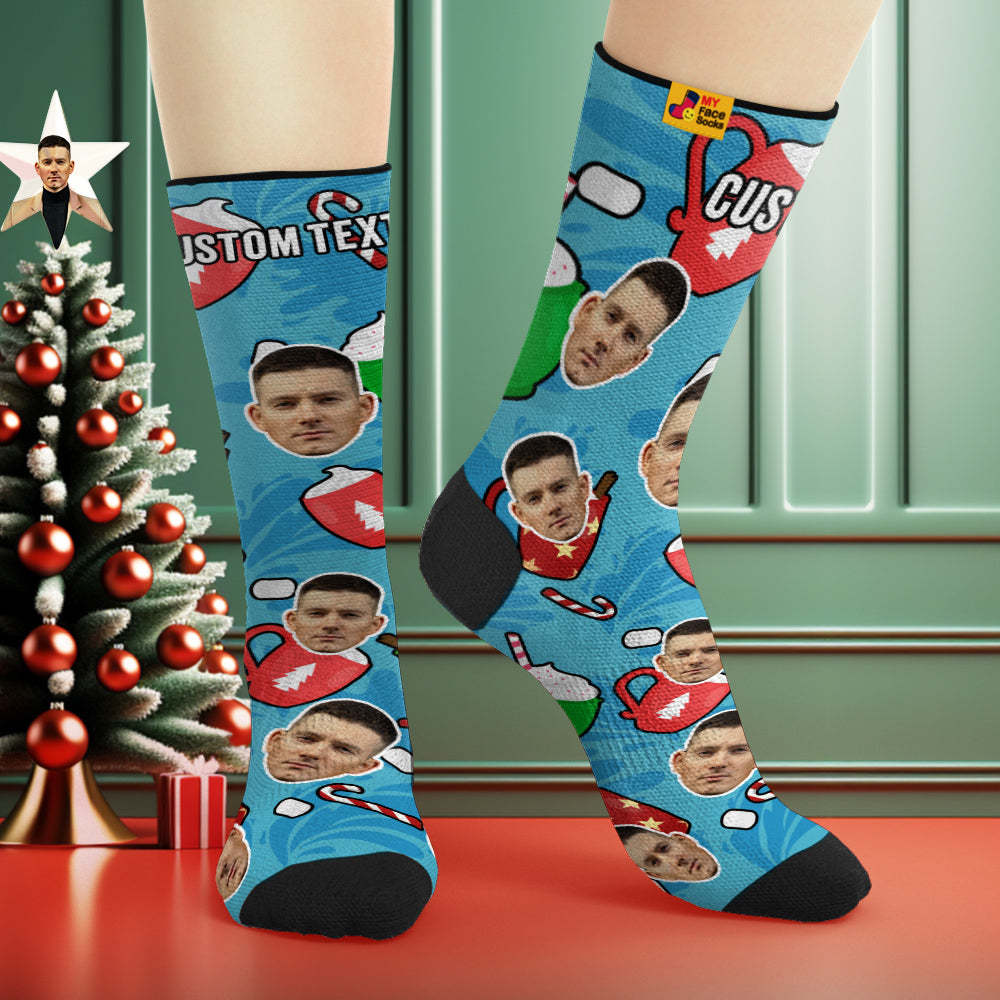 Custom Christmas Breathable Face Socks Personalised Soft Socks Gifts - MyFaceSocksAu