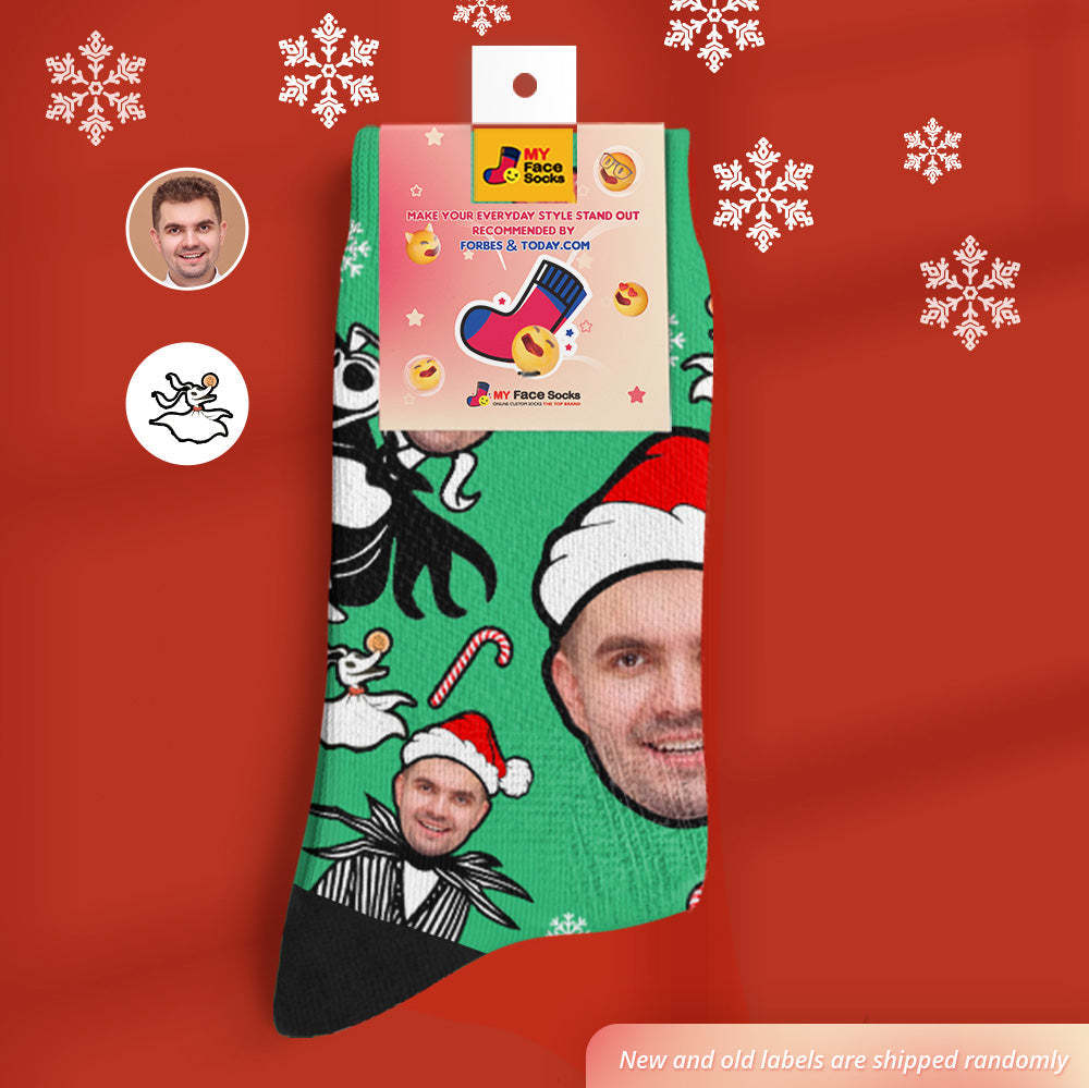 Custom Christmas Santa Socks Breathable Face Socks Personalised Soft Socks Gifts - MyFaceSocksAu
