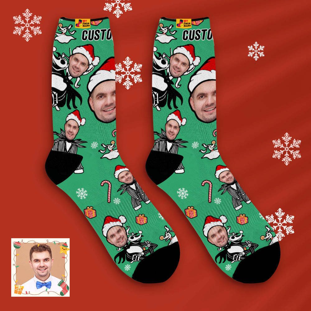 Custom Christmas Santa Socks Breathable Face Socks Personalised Soft Socks Gifts - MyFaceSocksAu