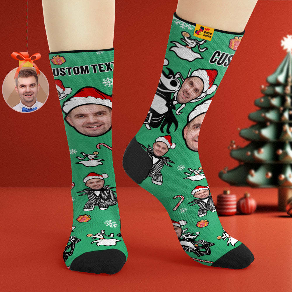 Custom Christmas Santa Socks Breathable Face Socks Personalised Soft Socks Gifts - MyFaceSocksAu