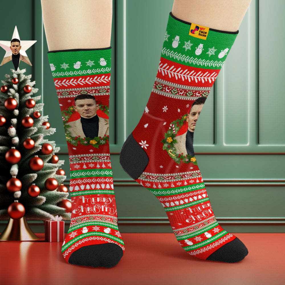 Custom Face Socks Personalised Soft Socks Gifts Christmas Vacation Showtime - MyFaceSocksAu