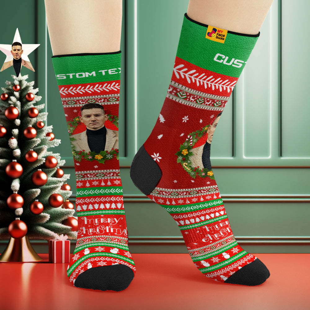 Custom Face Socks Personalised Soft Socks Gifts Christmas Vacation Showtime - MyFaceSocksAu