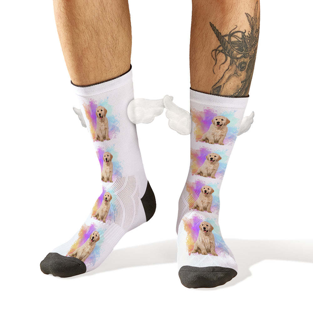 Custom Dog Photo Socks 3D Magnetic Wing Socks for Pet Lover - MyFaceSocksAu