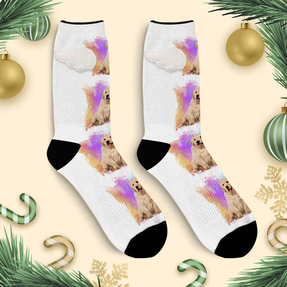 Custom Dog Photo Socks 3D Magnetic Wing Socks for Pet Lover - MyFaceSocksAu