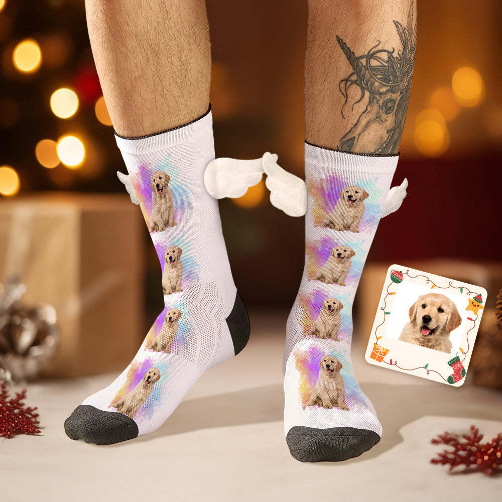 Custom Dog Photo Socks 3D Magnetic Wing Socks for Pet Lover - MyFaceSocksAu