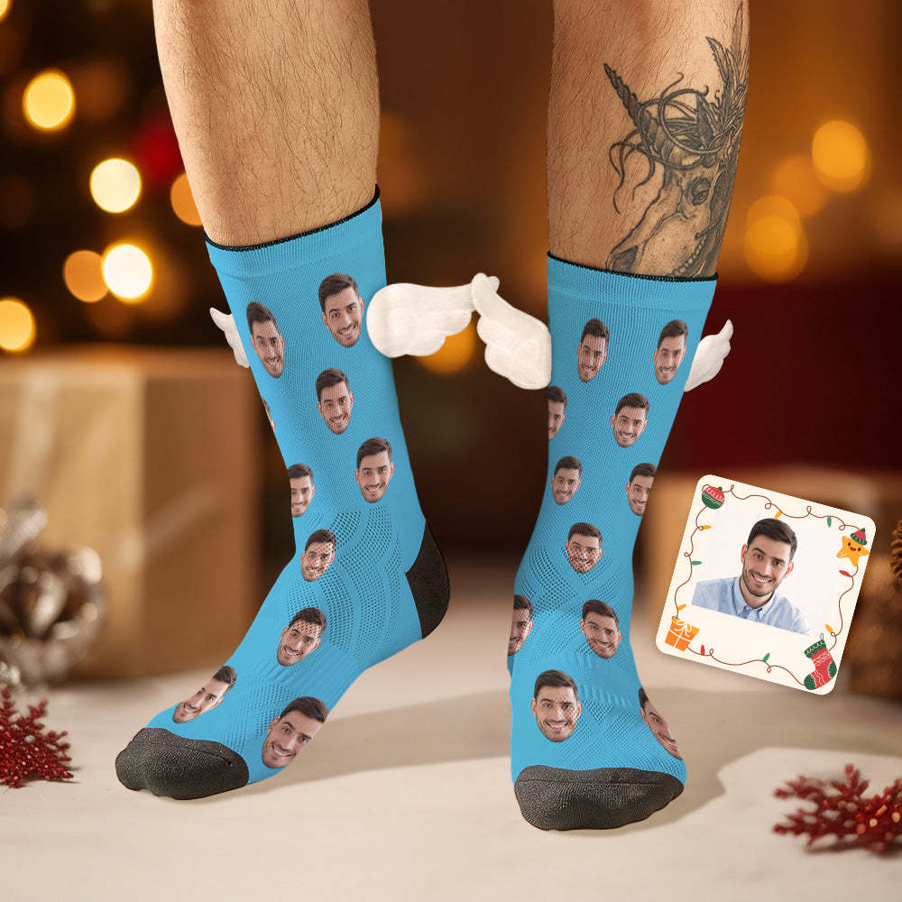 Custom Face Socks 3D Magnetic Wing Socks Christmas Gifts - MyFaceSocksAu