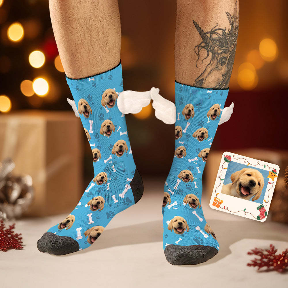 Custom Dog Face Socks 3D Magnetic Wing Socks for Pet Lover - MyFaceSocksAu