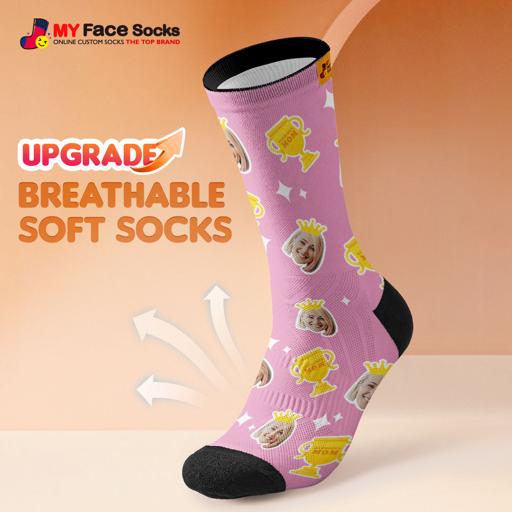 Custom Breathable Face Socks Glorious Mom Mother's Day Gifts