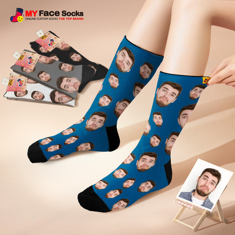 Custom Face Socks Breathable Add Pictures Colorful Photo Socks Gifts - MyFaceSocksAU