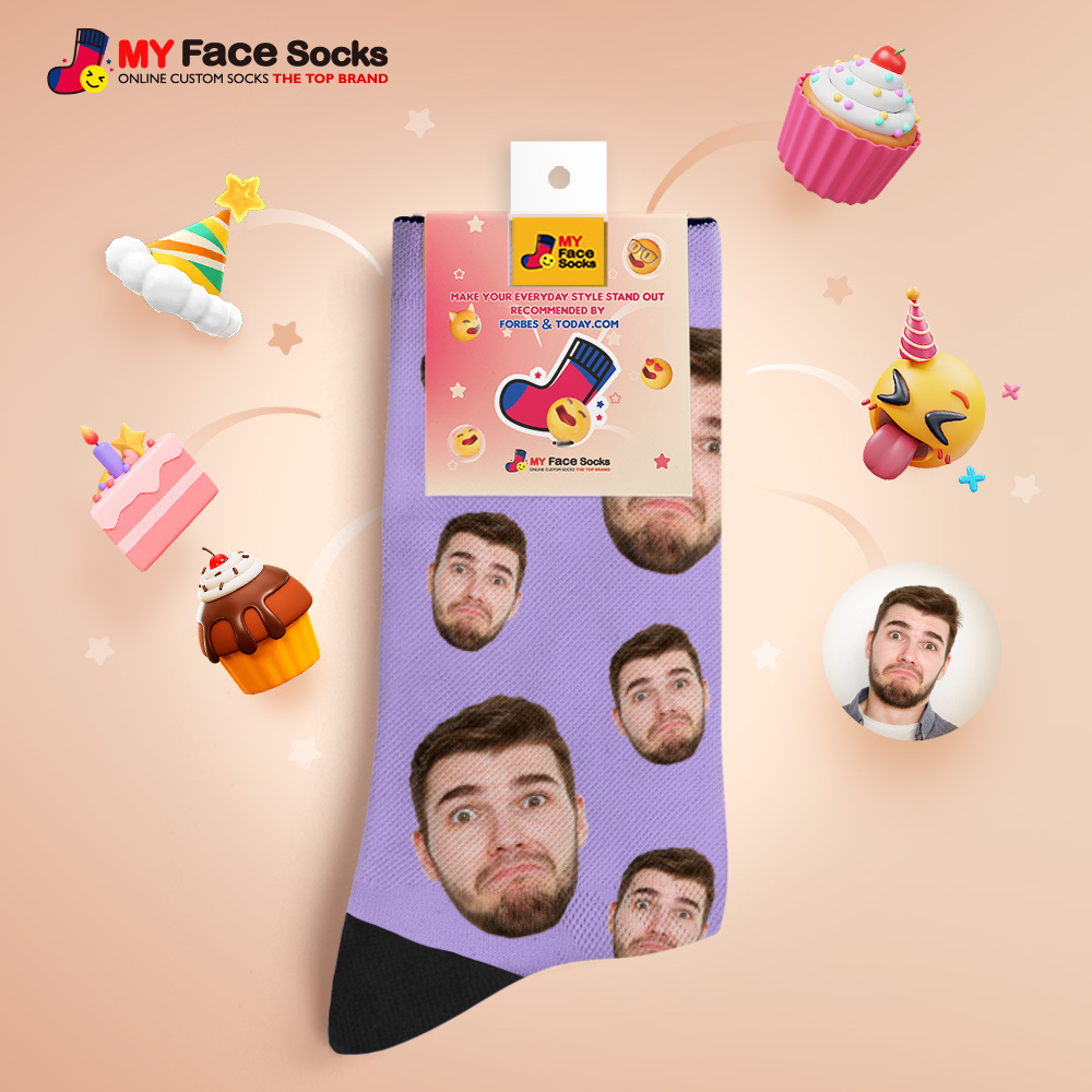 Custom Face Socks Breathable Add Pictures Colorful Photo Socks Gifts - MyFaceSocksAU