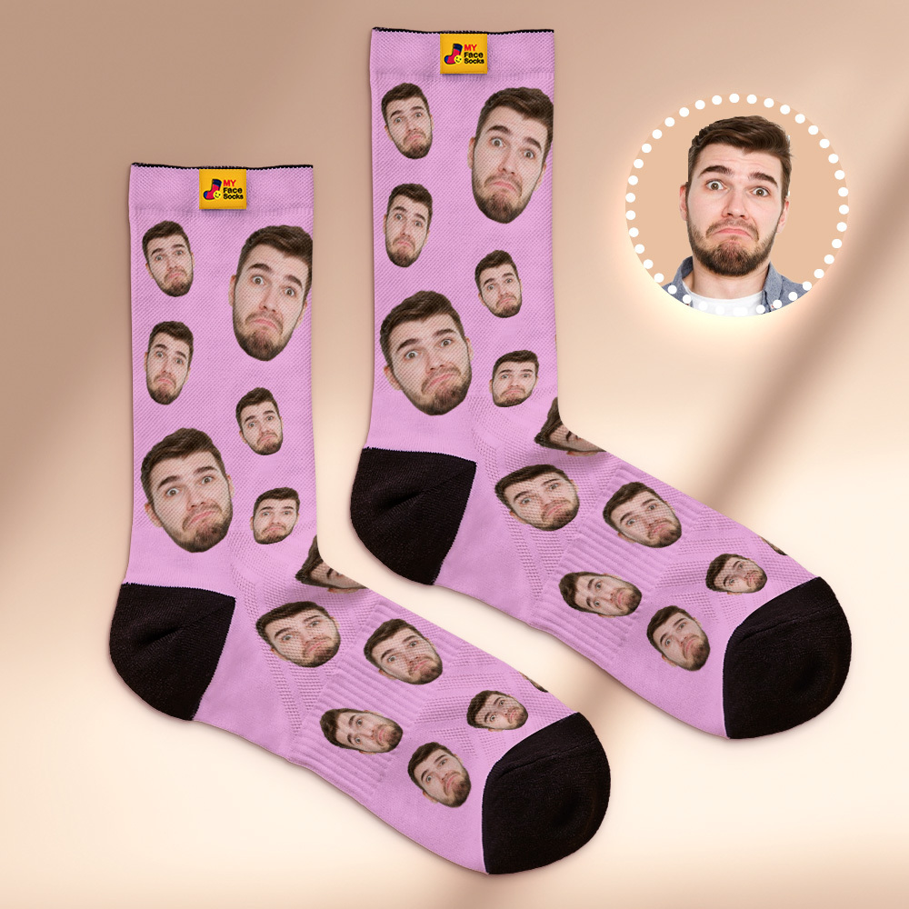 Custom Face Socks Breathable Add Pictures Colorful Photo Socks Gifts - MyFaceSocksAU