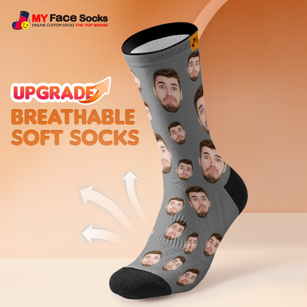 Custom Face Socks Breathable Add Pictures Colorful Photo Socks Gifts - MyFaceSocksAU
