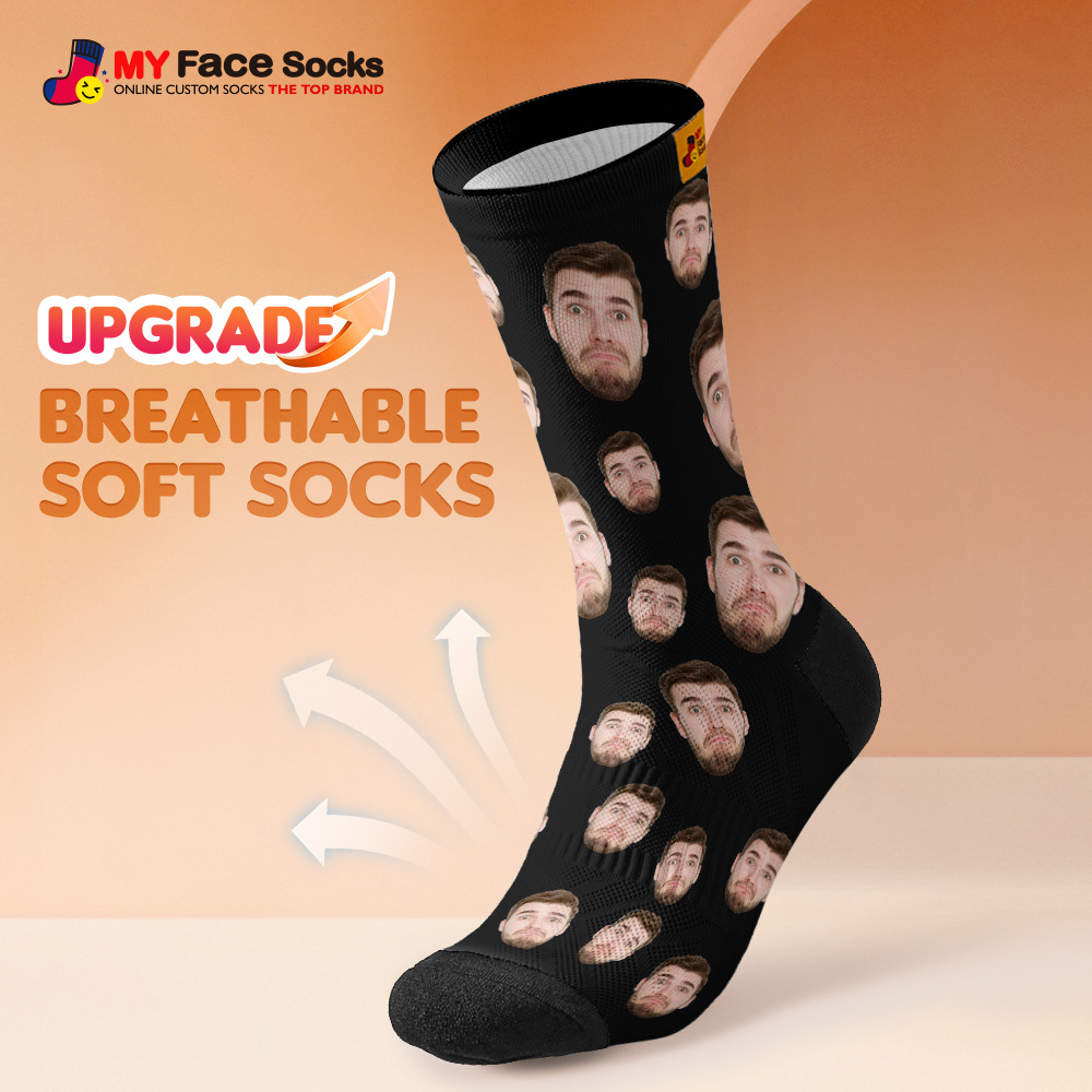 Custom Face Socks Breathable Add Pictures Colorful Photo Socks Gifts - MyFaceSocksAU