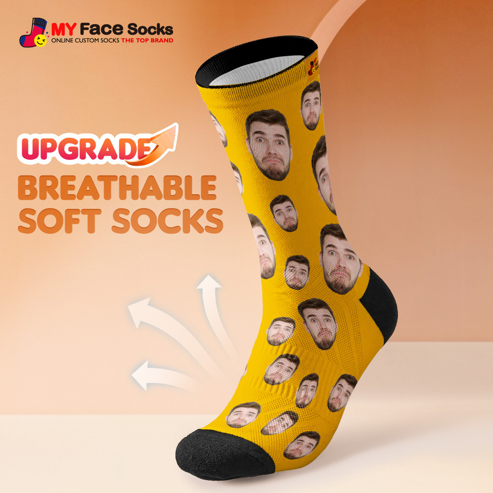 Custom Face Socks Breathable Add Pictures Colorful Photo Socks Gifts - MyFaceSocksAU