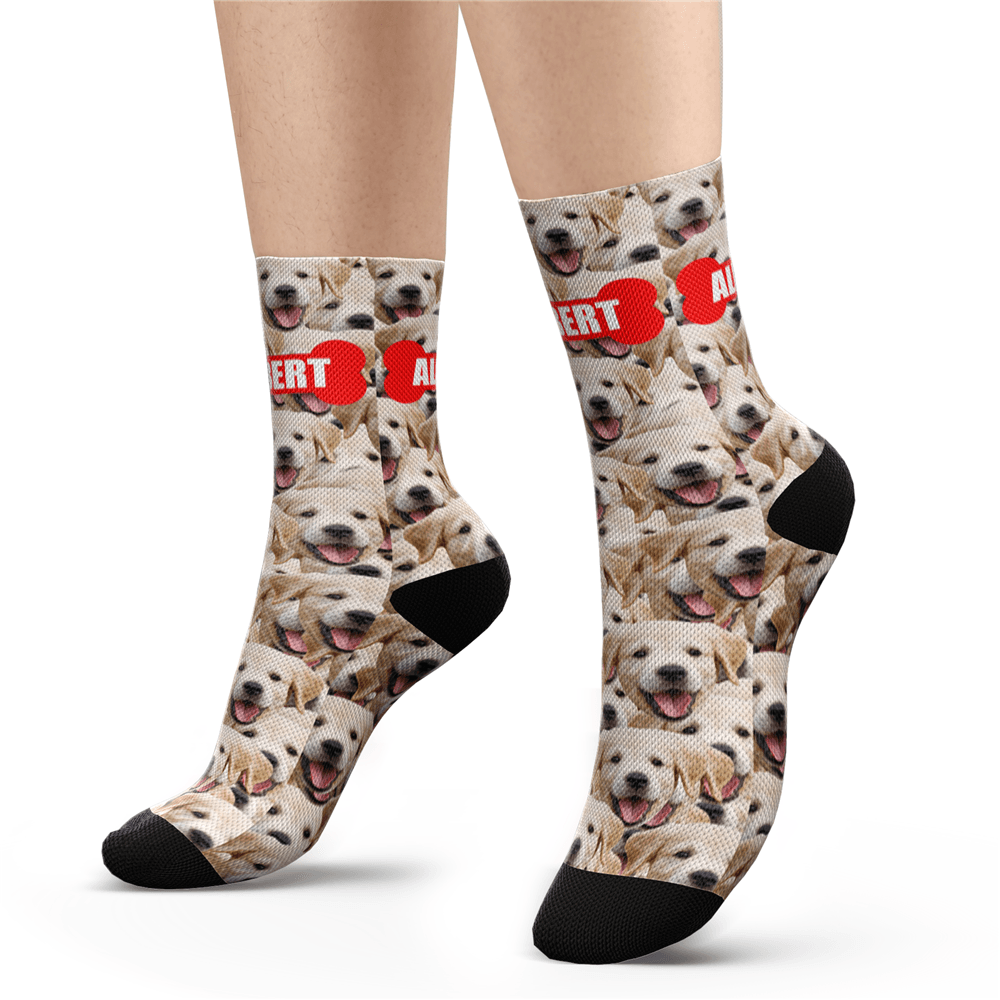 Custom Face Mash Dog Socks With Your Text - MyfaceSocks