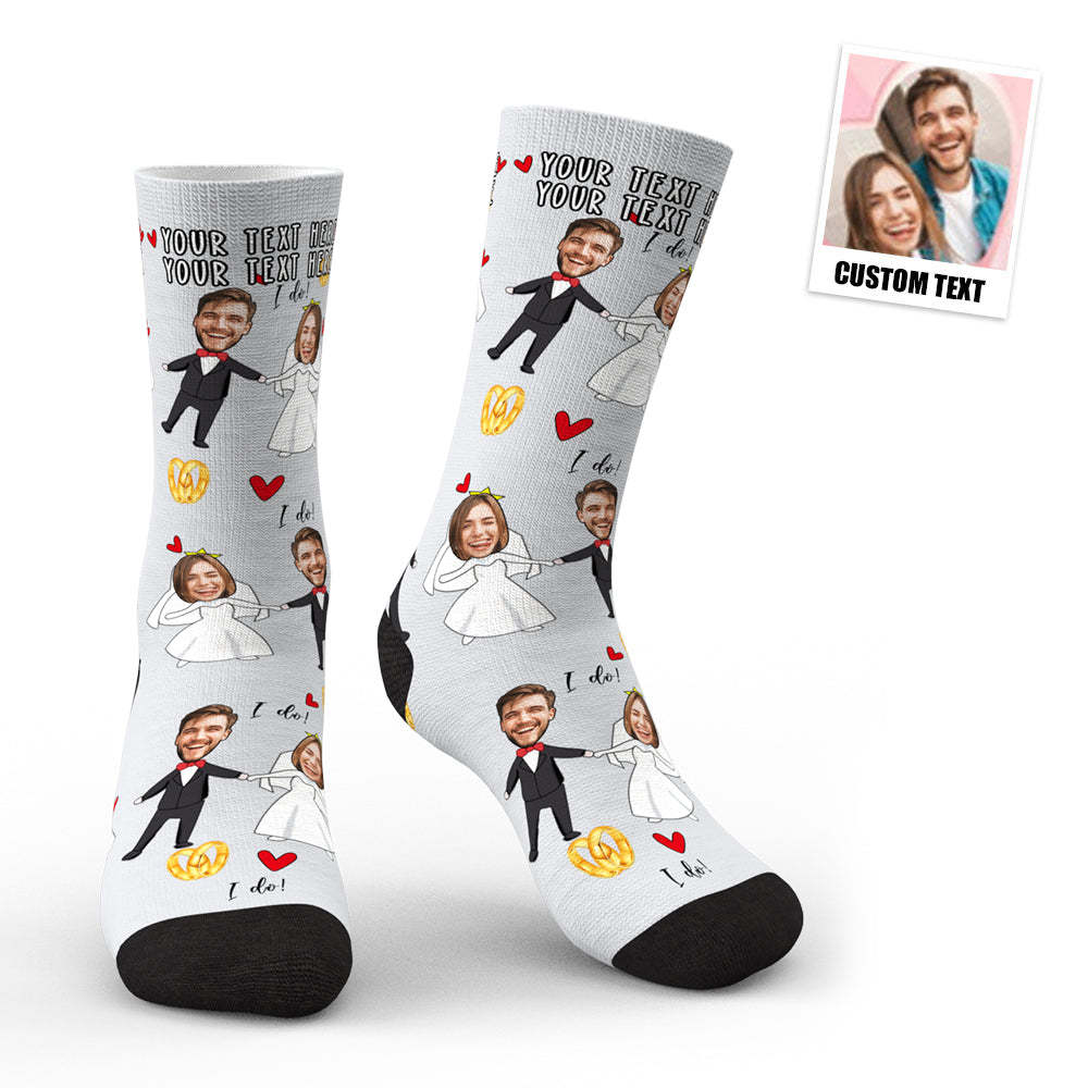 3D Preview Custom Face Socks Wedding Dress Socks - MyFaceSocksAu