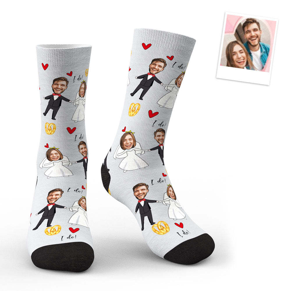 3D Preview Custom Face Socks Wedding Dress Socks - MyFaceSocksAu