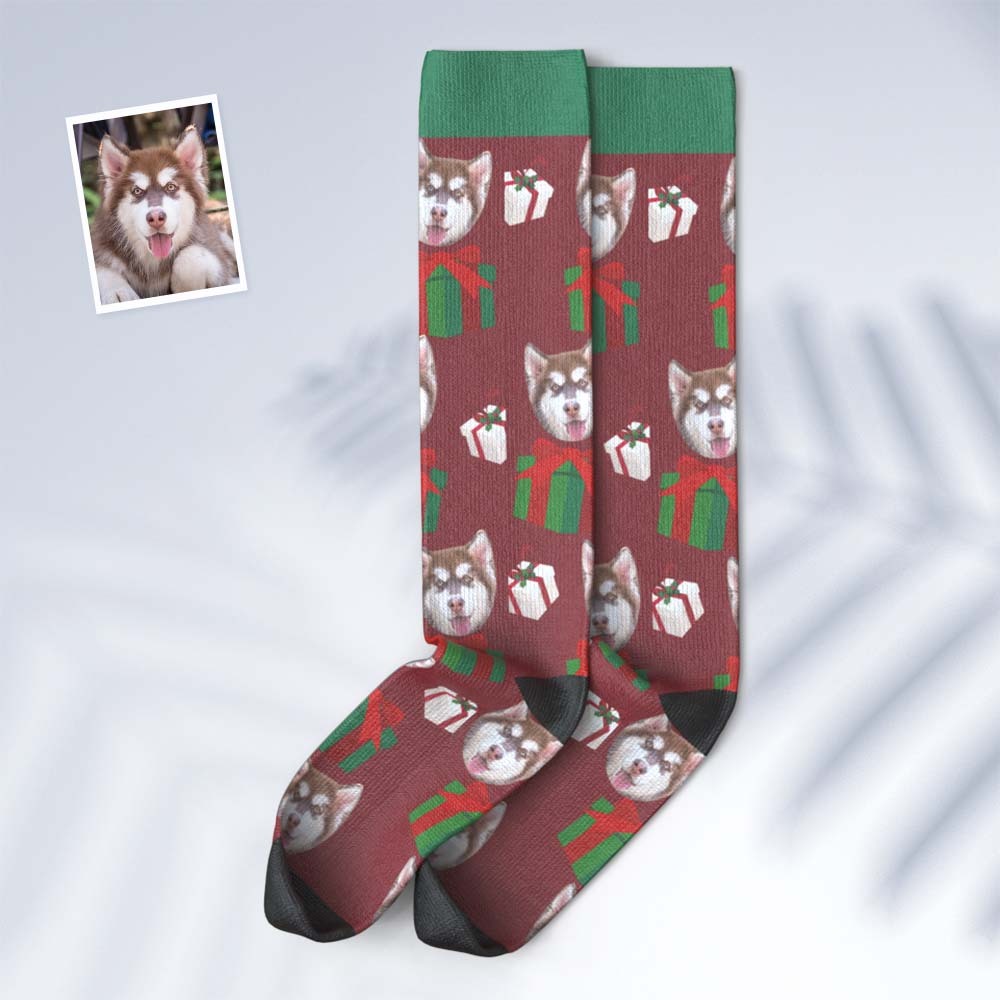 Custom Face Knee High Socks Personalised Pet's Photo Socks Christmas Gifts - MyFaceSocksAu
