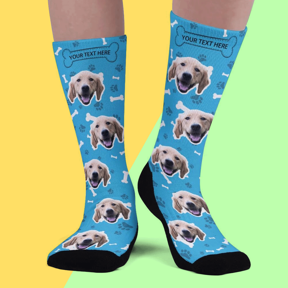 Custom Upgrade Breathable Dog Socks Add Pictures And Name