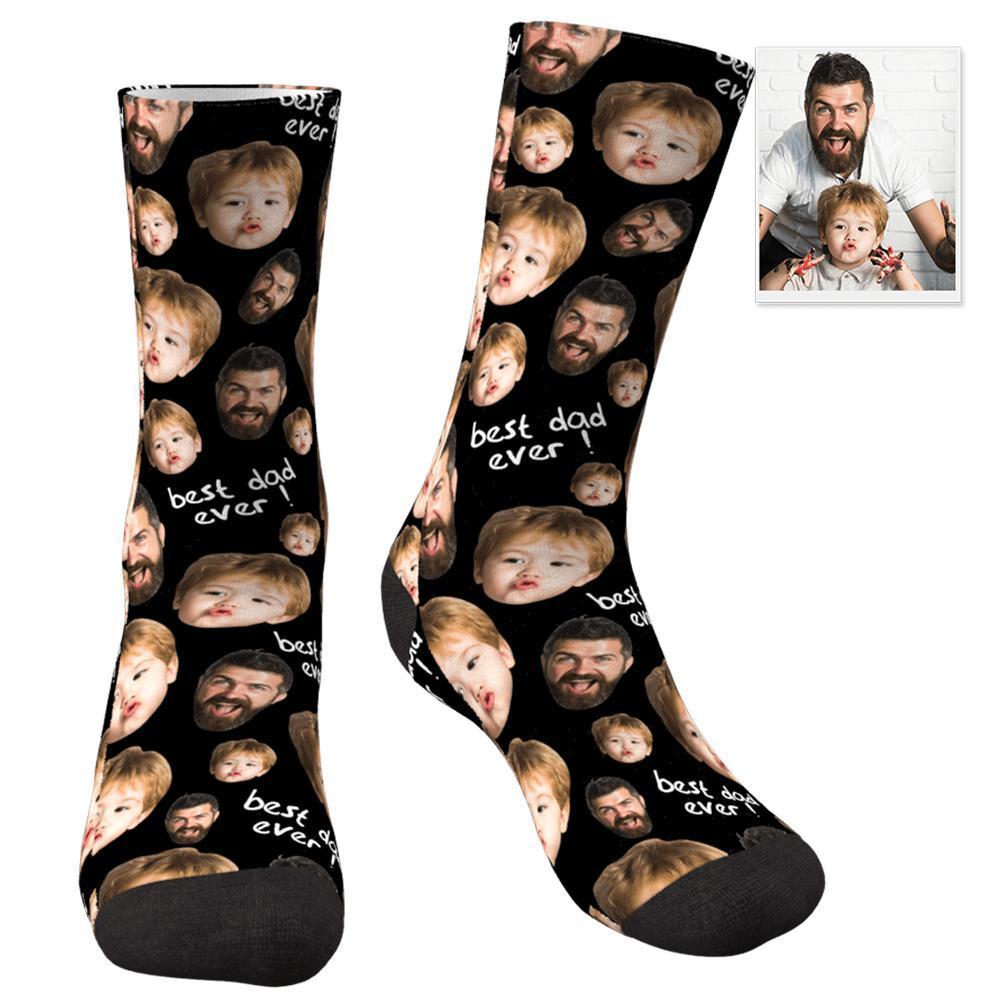 Custom Face Socks To The Best Dad 3D Preview Father's Day Gift