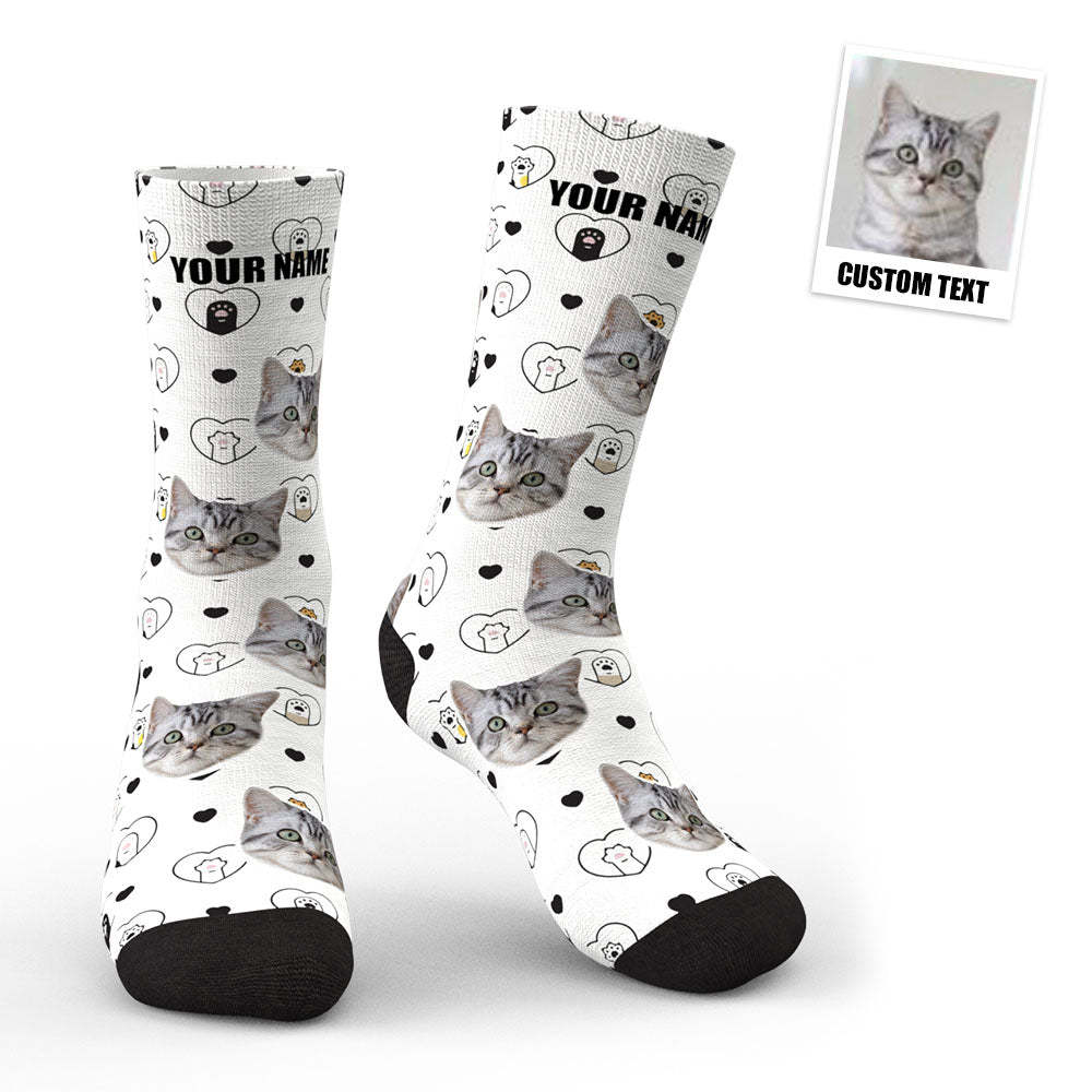 3D Preview Custom Pet Face Socks Cat Lovers And Cat Owner Gift - MyFaceSocksAu