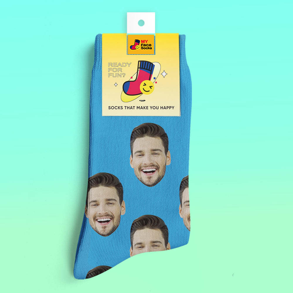 Custom 3D Preview Socks My Face Socks Add Pictures and Name - Colorful - MyFaceSocksAu