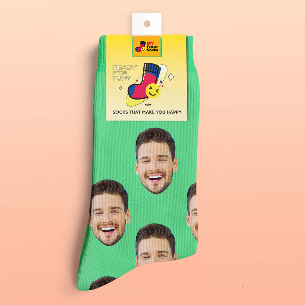 Custom 3D Preview Socks My Face Socks Add Pictures and Name - Colorful - MyFaceSocksAu