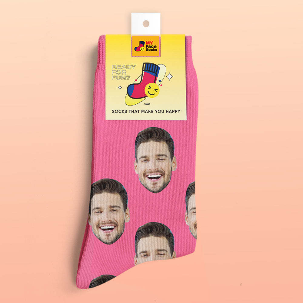 Custom 3D Preview Socks My Face Socks Add Pictures and Name - Colorful - MyFaceSocksAu