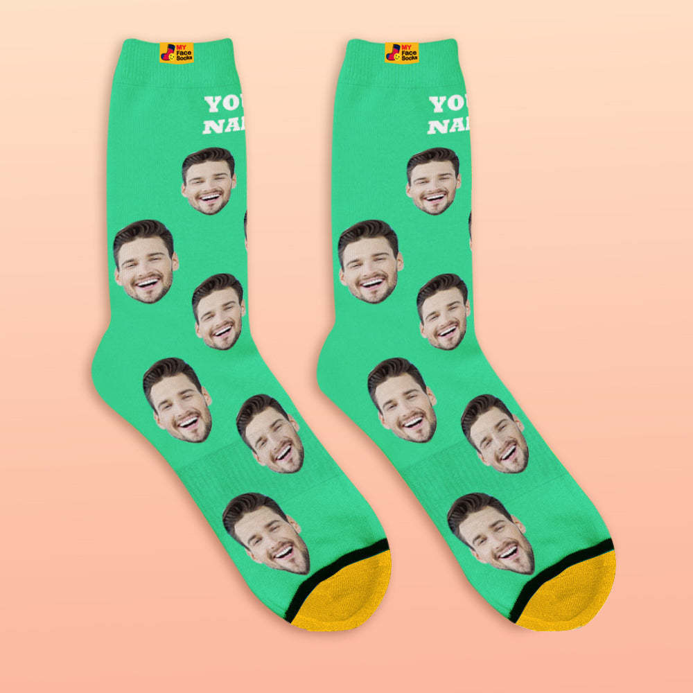 Custom 3D Preview Socks My Face Socks Add Pictures and Name - Colorful - MyFaceSocksAu